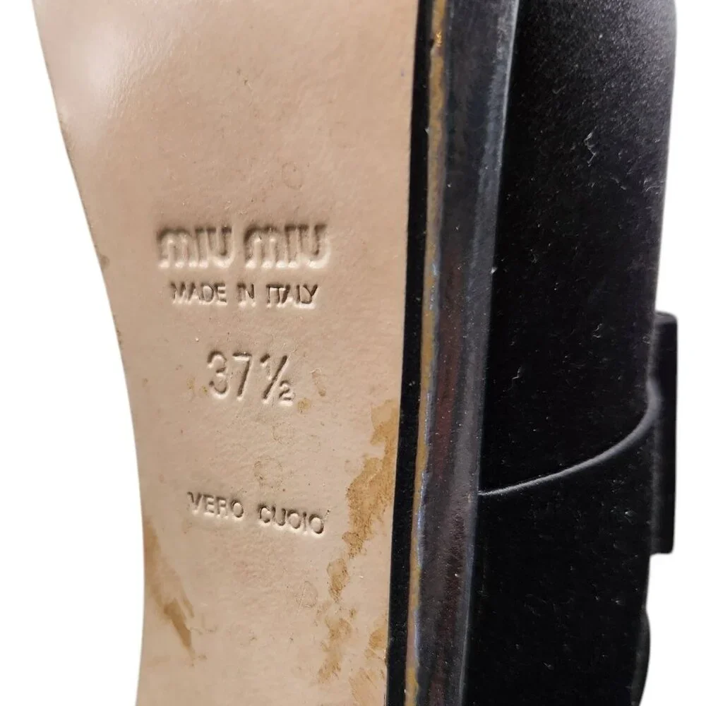Archival MIU MIU Runway 2012 Club Shoes Bow Front Platform Booties 37.5 7.5 VTG